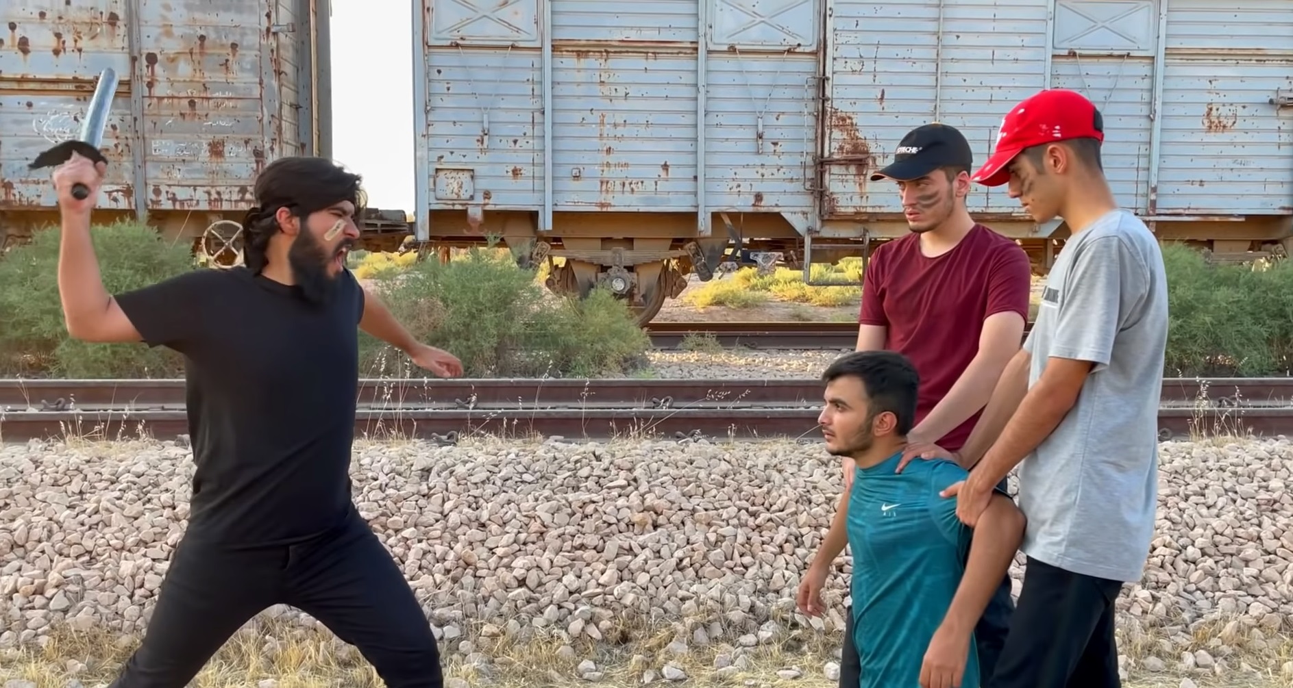 Fellow performers of Kurdish teen actor Salman Vines (Photo: A screen grab from salman Vines' YouTube chanel)